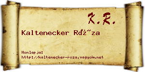 Kaltenecker Róza névjegykártya